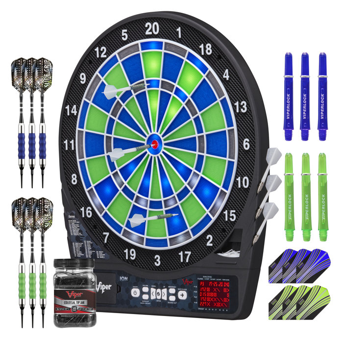 Viper ION Electronic Dartboard Neon Sure Grip Dart Set Wayfair